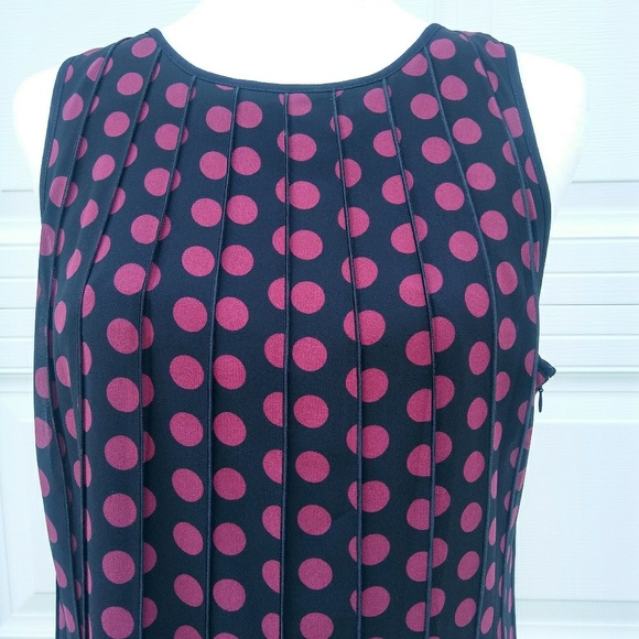Black Michael Kors dress with red polkadots sz 16 - Picture 3 of 8